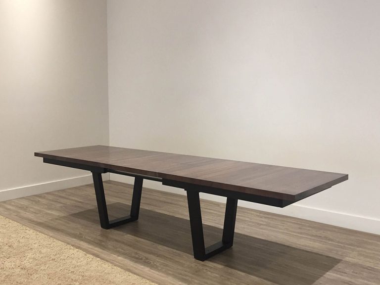 large grey tone extension table made in adelaide opens to 3 metres