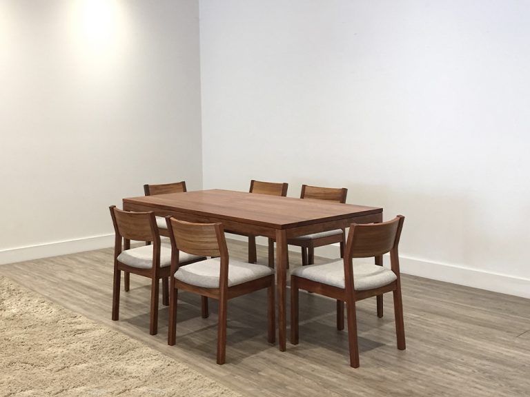 tasmanian blackwood dining table as a 6 seater custom made timber back dining chairs