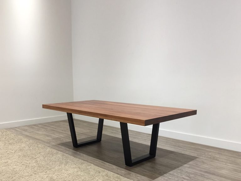 2.4 metre contemporary dining table with black angular legs