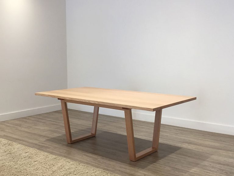 slim oak dining table custom made in adelaide at 2.1 metres