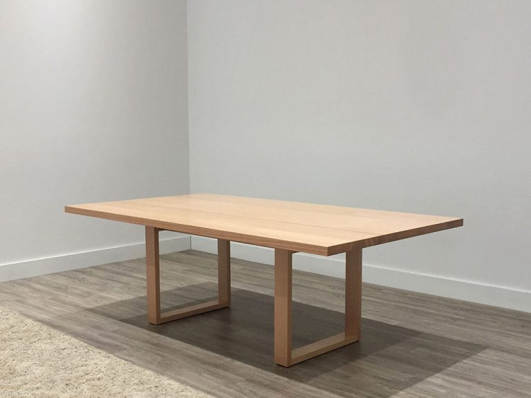 small tasmanian oak modern dining table with open base