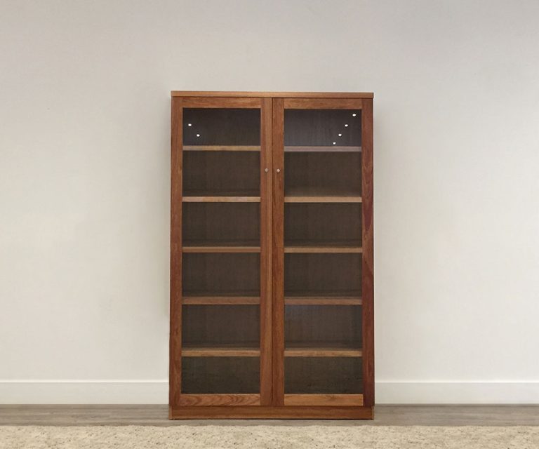 custom made timber display unit 2 glass doors