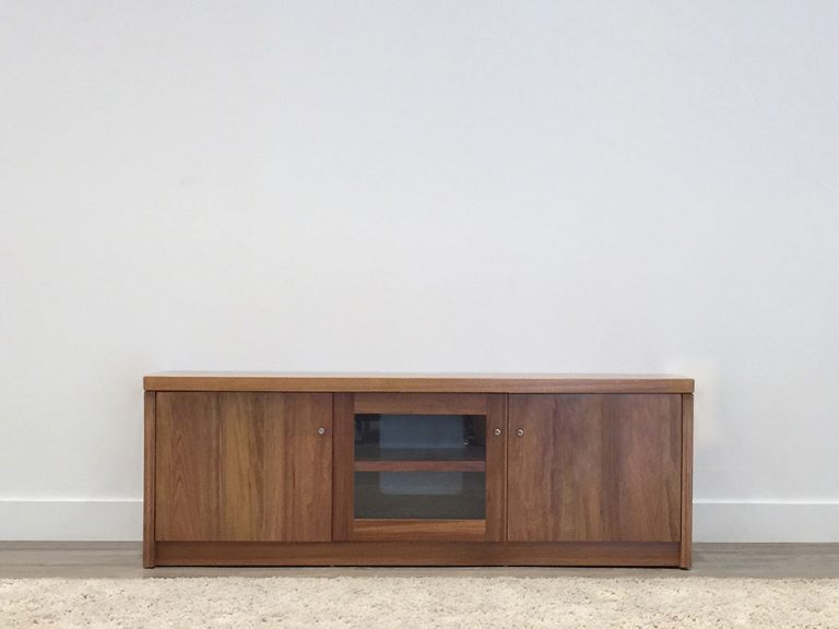 blackwood tv cabinet with 3 doors and internal shelves