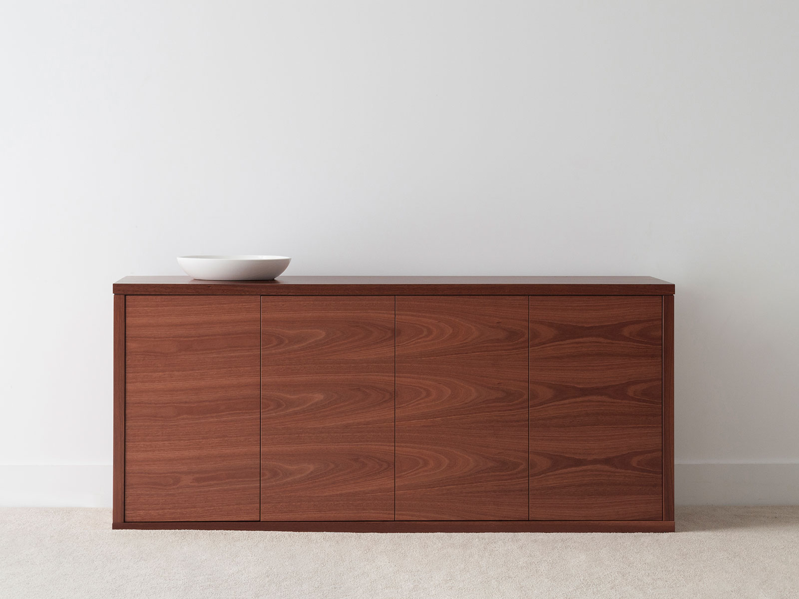 real jarrah sideboard with flush door panels and grain detail