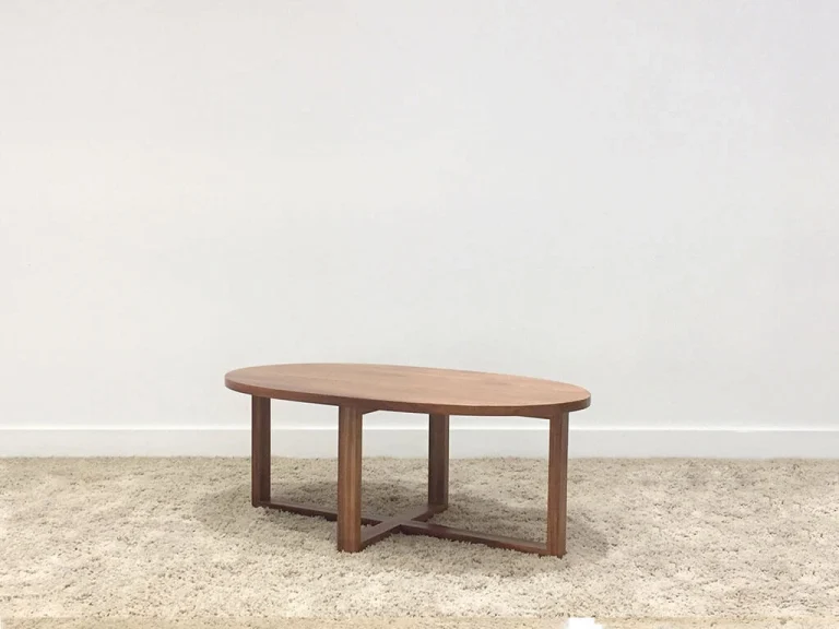 custom made tasmanian blackwood solid timber coffee table with oval top