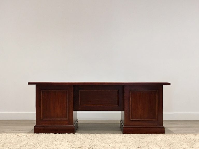 australian made executive desk with side storage compartments and modesty panel