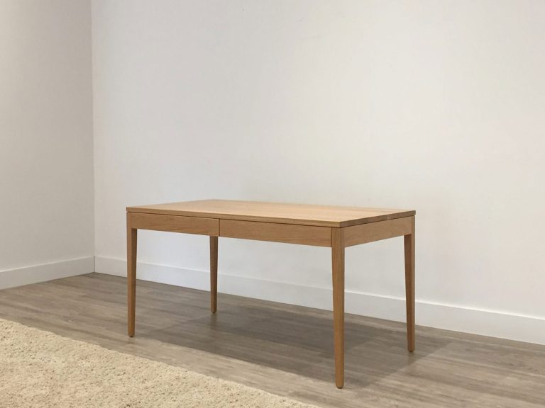 custom made study desk with two drawers and tapered legs