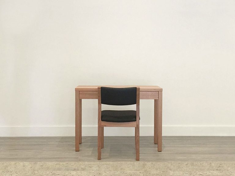 small timber desk with two drawers locally made