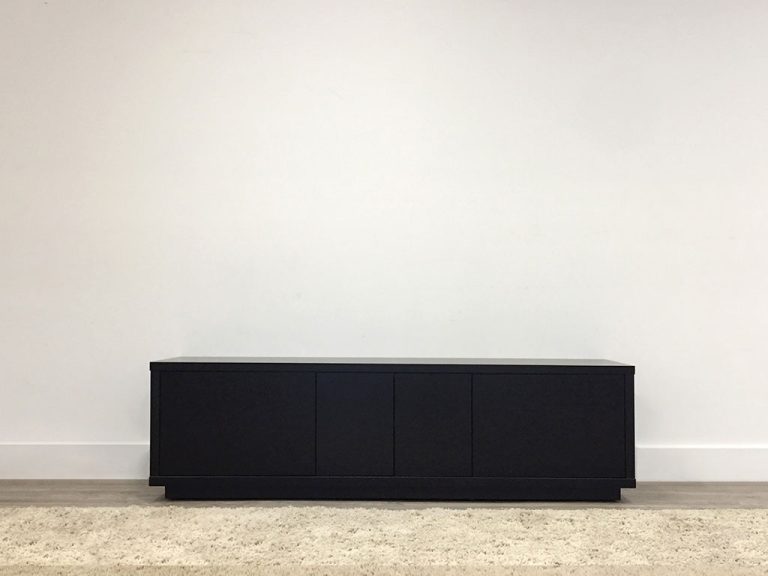 custom made black finish buffet with 4 doors full base