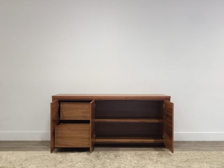 custom made australian timber buffet cabinet with internal drawers and shelving