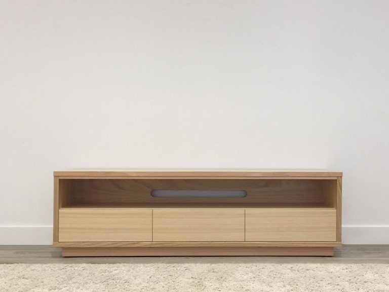 custom made entertainment unit with 3 drawers and large open space