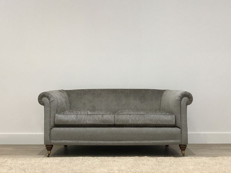 custom made 2 seater lounge with grey australian fabric