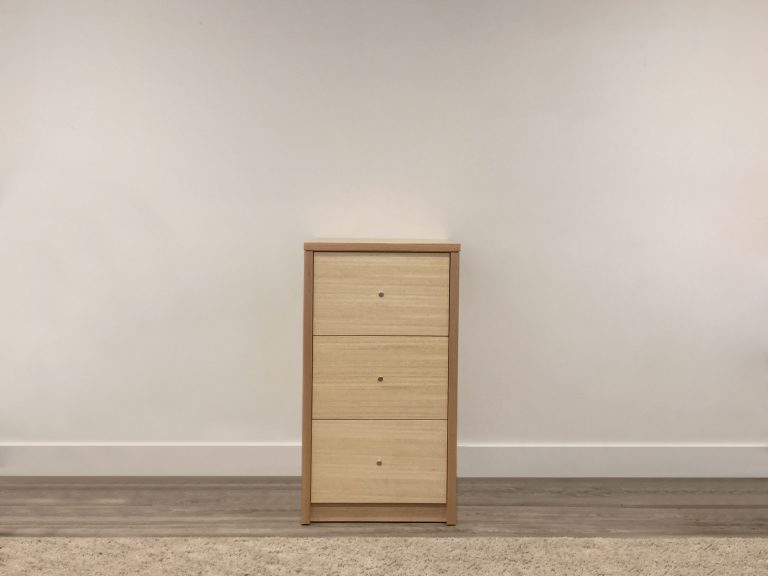 two toned timbe filing cabinet with 3 drawers handcrafted in south australia made from australian timber