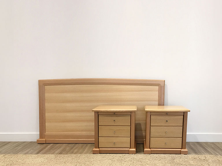 Australian Timber Headboard with Matching Bedside Tables Custom Made in Adelaide