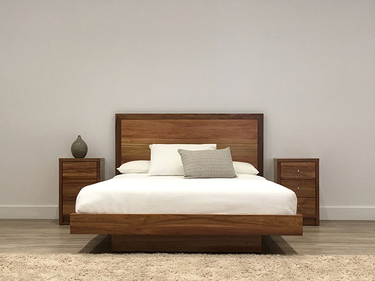 Tasmanian Blackwood Timber Floating Bed Custom Made in Adelaide