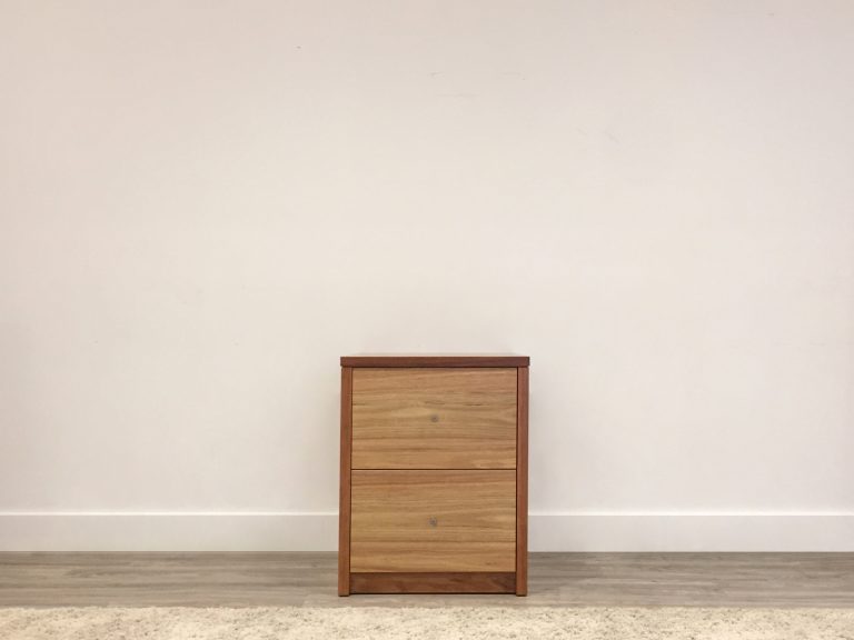 tasmanian blackwood two toned timber small filing cabinet custom made to order with drawer storage