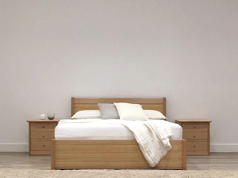 Australian Timber Bed with Low End and Matching Bedside Tables Custom Made in Adelaide