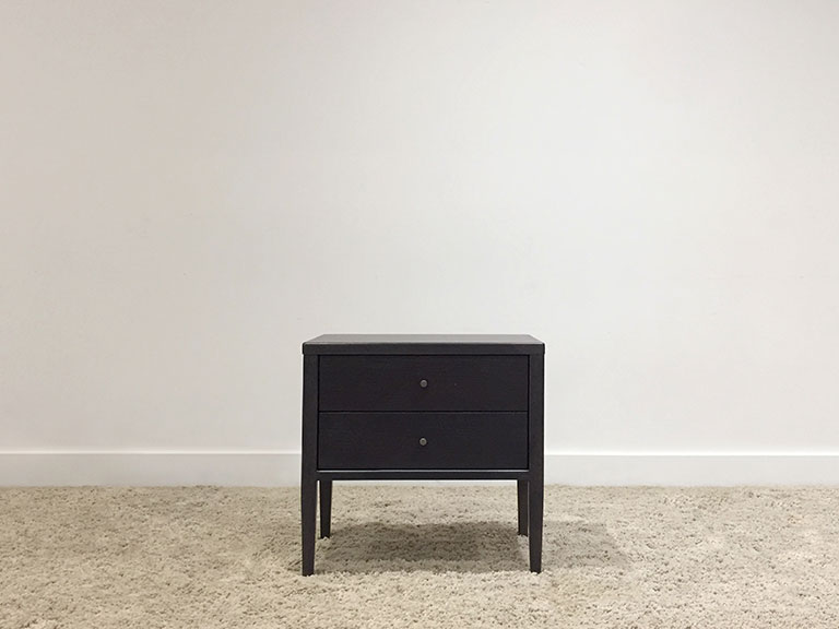 Custom Made Black Stained Timber Bedside Table with 2 Drawers, Quality Furniture, Handcrafted in Adelaide