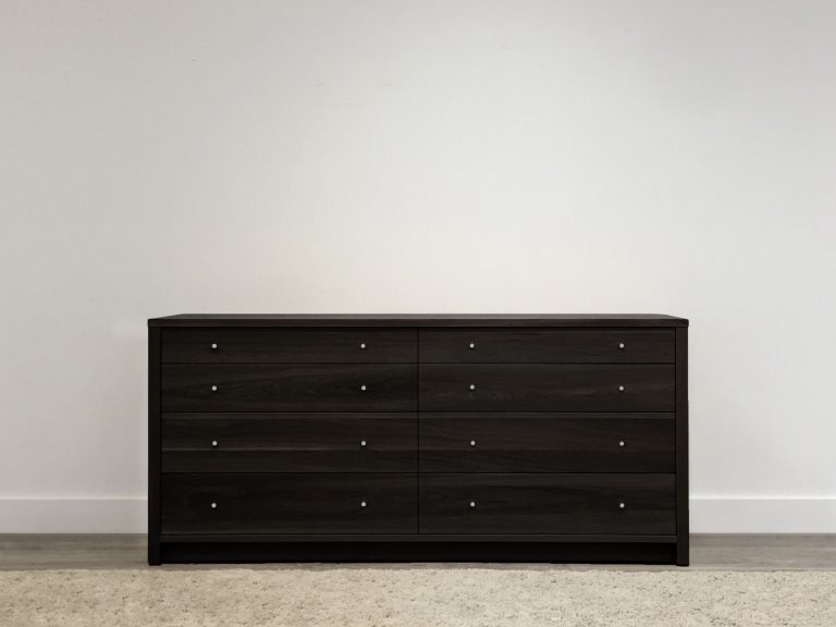 custom black timber chest of drawers