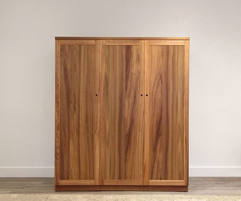 1.8 metre large wooden wardrobe free standing made in australia from tasmanian blackwood