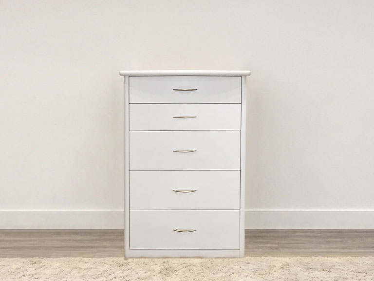 white custom chest of drawers