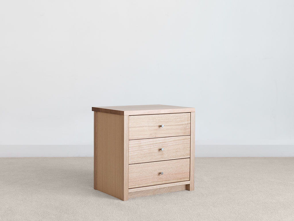 3 drawer bedside cabinet oak timber