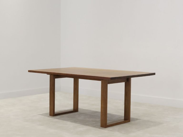 1.8 metre timber dining table with modern open square legs